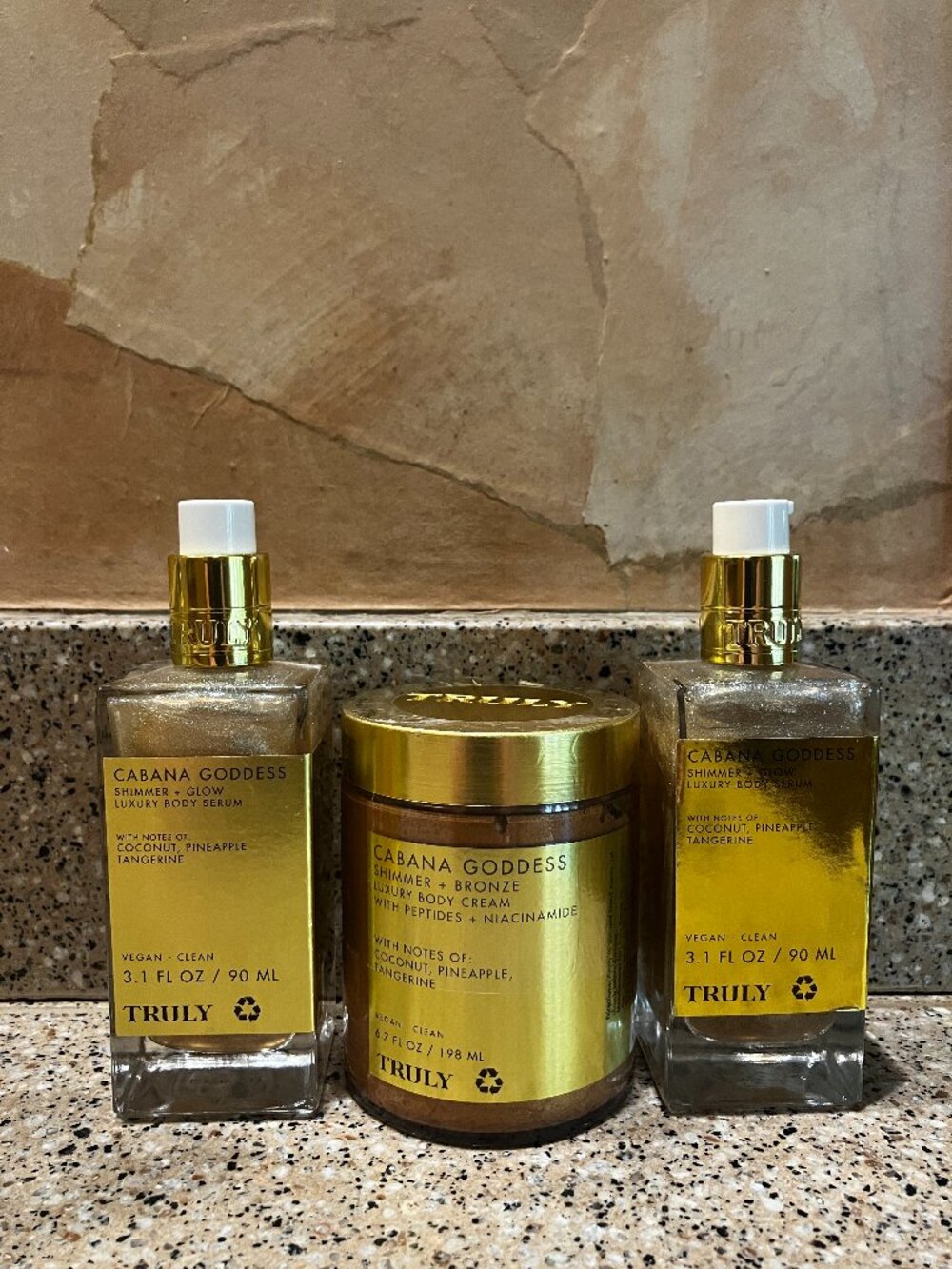 TRULY Set Of 2 Cabana Goddess Shimmer Glow Serum and Body Bronze Cream! NEW